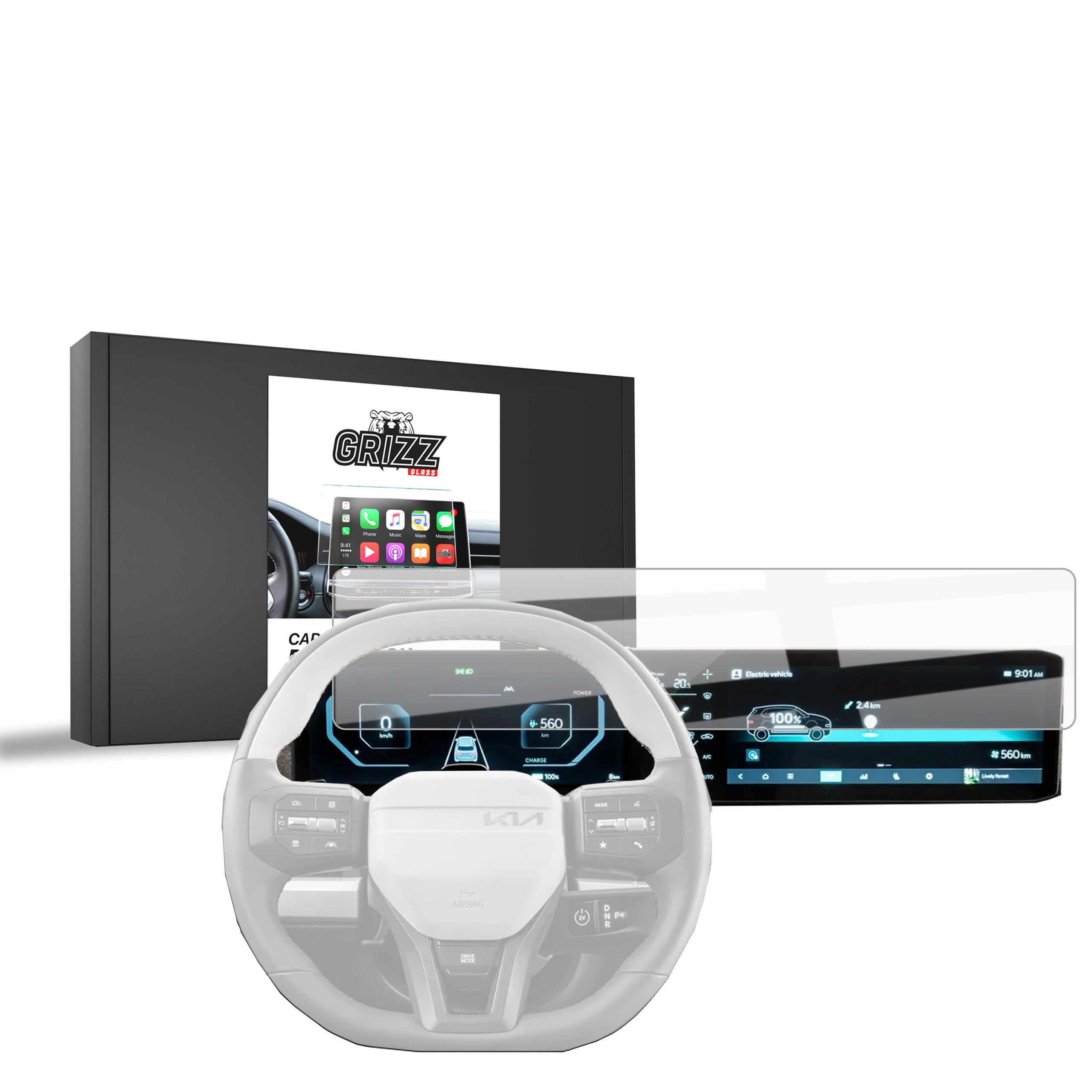 Keramische Autodisplayfolie für Kia EV3 GT Line 24" (2025-2026), Grizz Protector