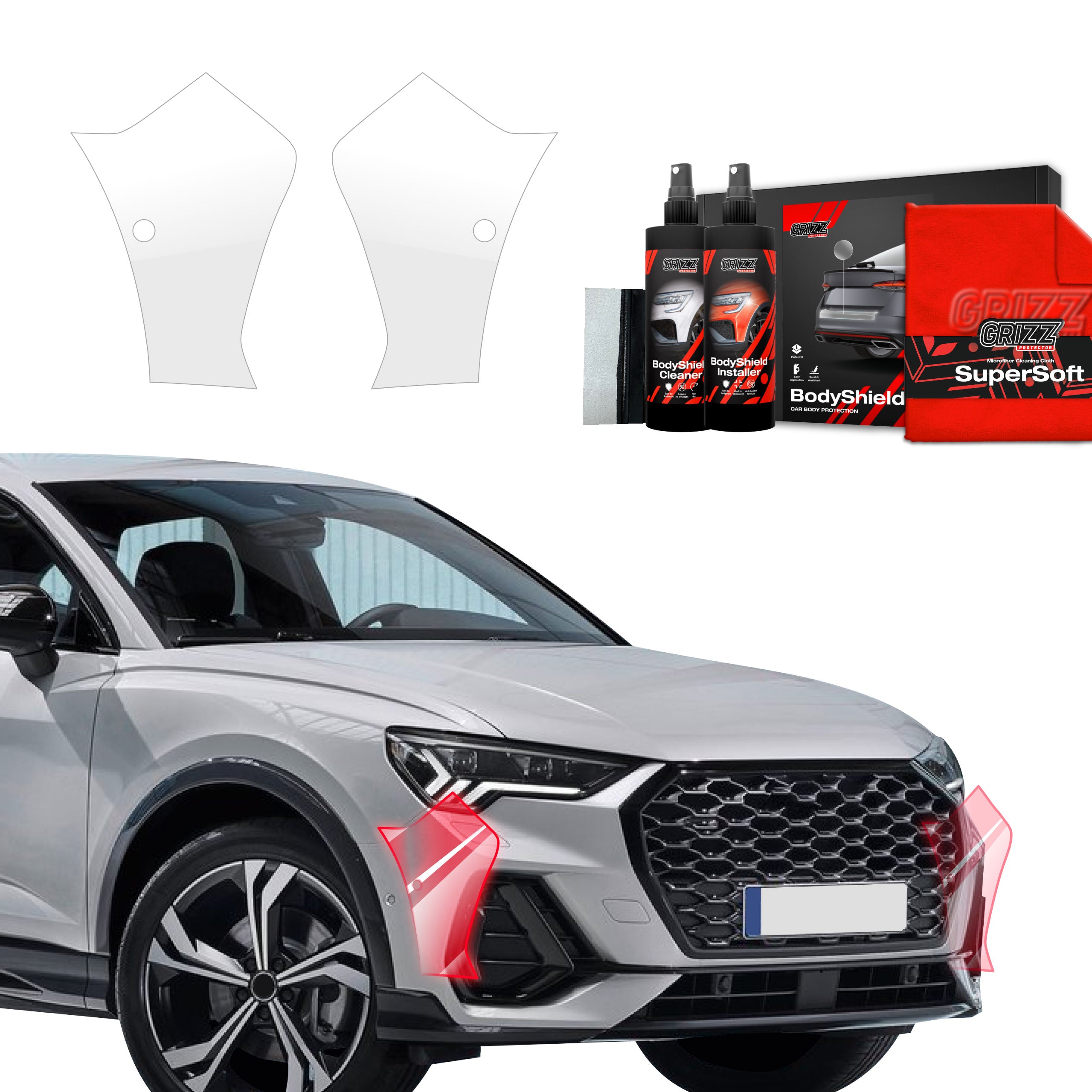 2in1 Schutzfolie Grizz Protector für Stoßstange - Audi Q3 Sportback (2018-2024)
