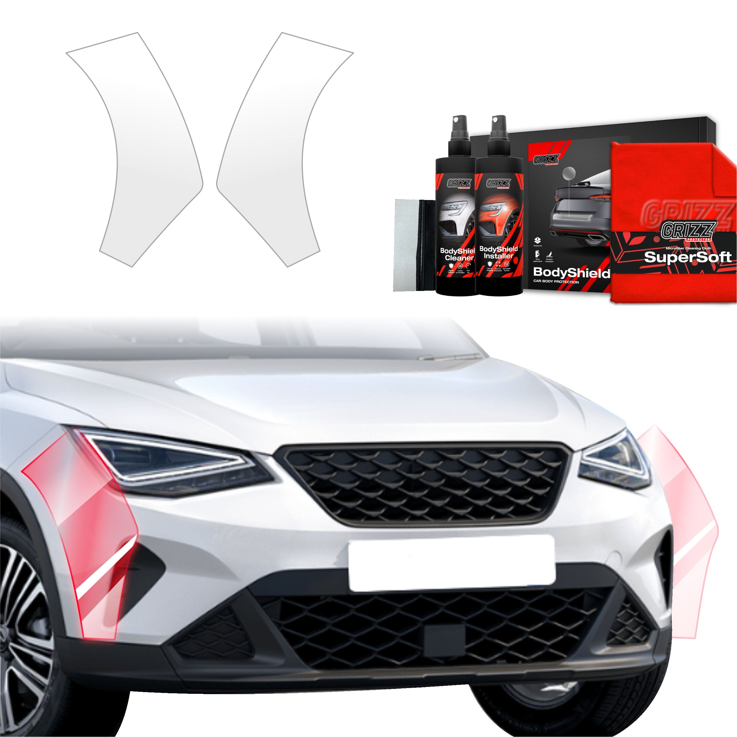 2in1 Schutzfolie Grizz Protector für Stoßstange - Seat Arona (2021-2026)