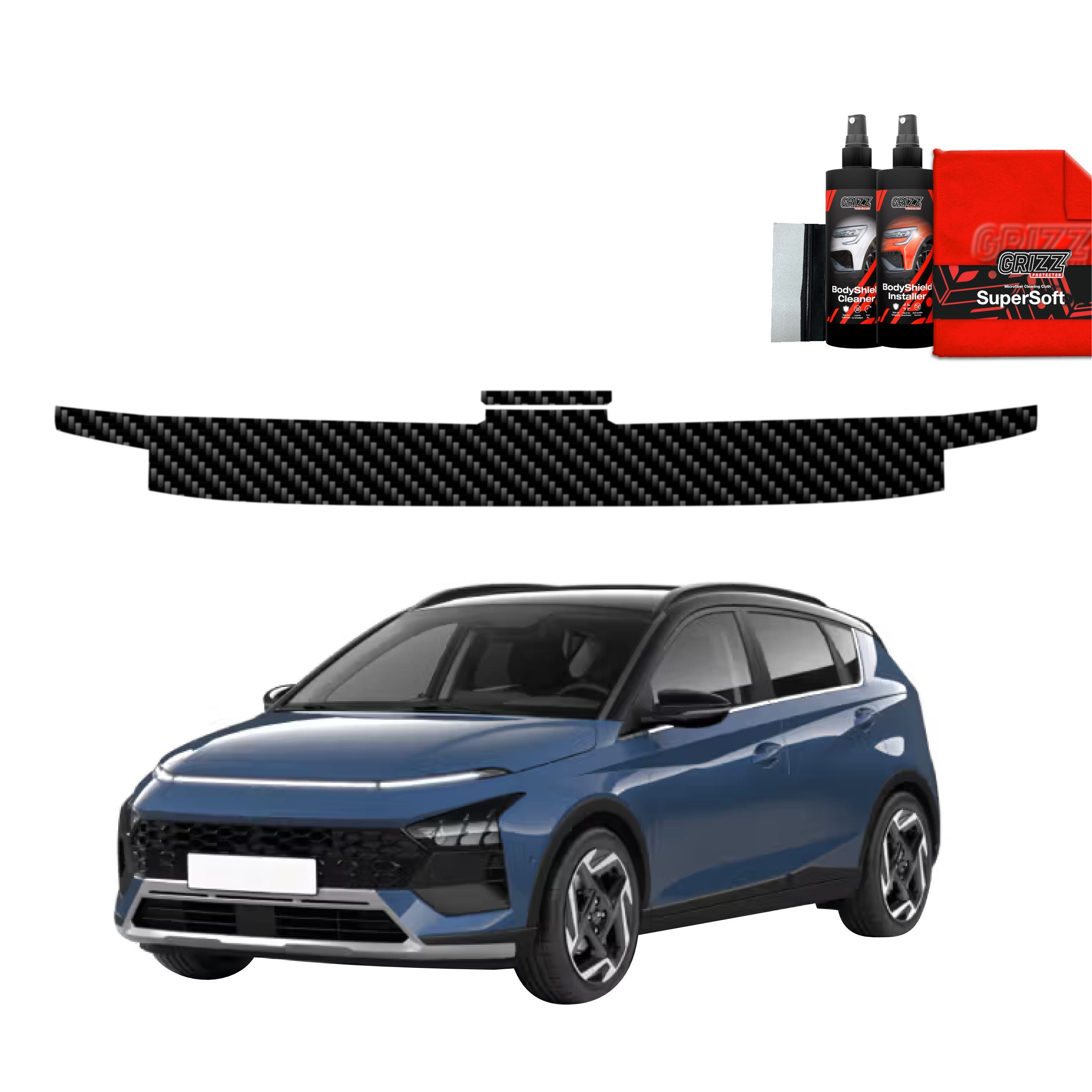 2in1 Kohlenstoff Schutzfolie Grizz Protector für Ladekante - Hyundai Bayon (2024-2026)