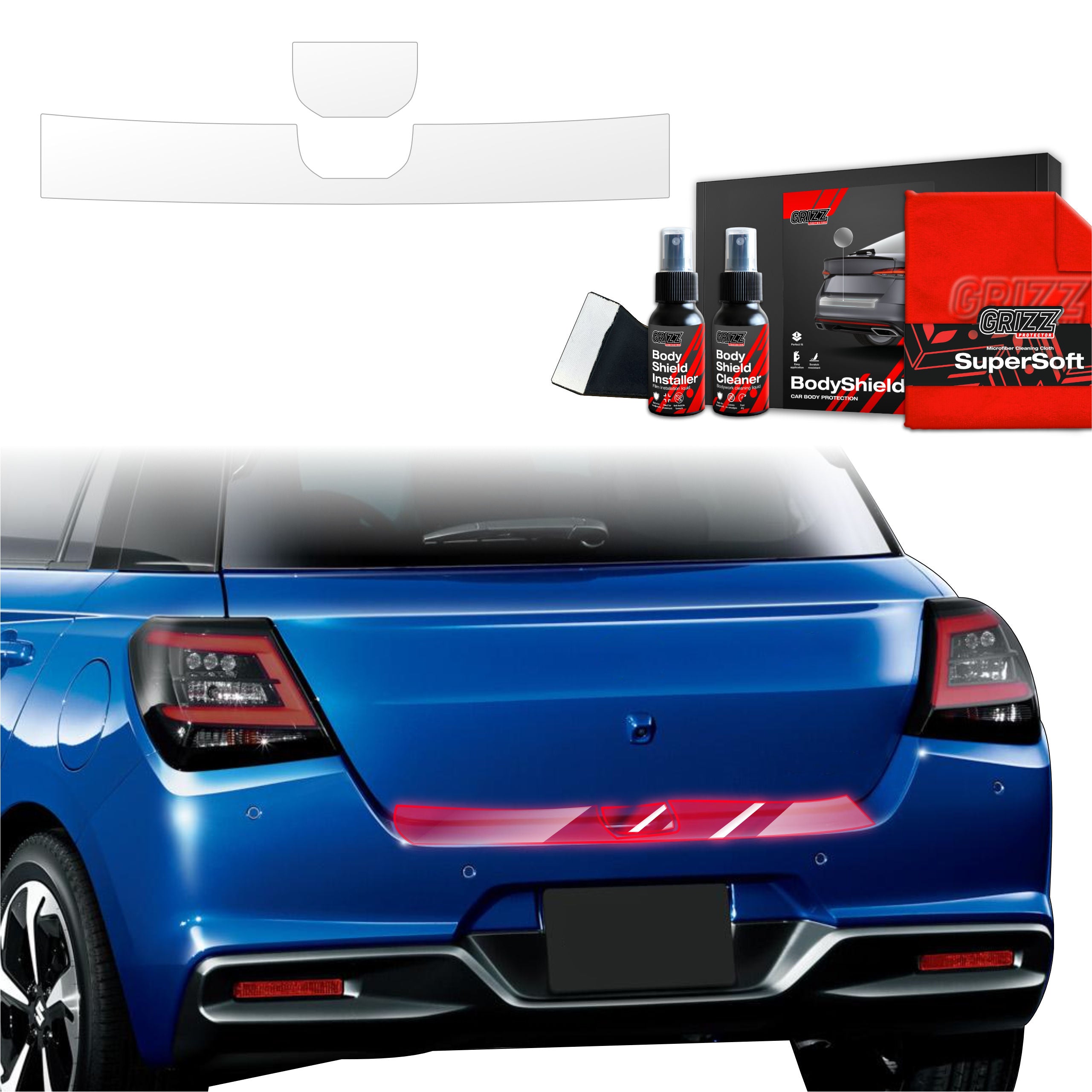 2in1 Schutzfolie Grizz Protector für Ladekante - Suzuki Swift (2024-2026)
