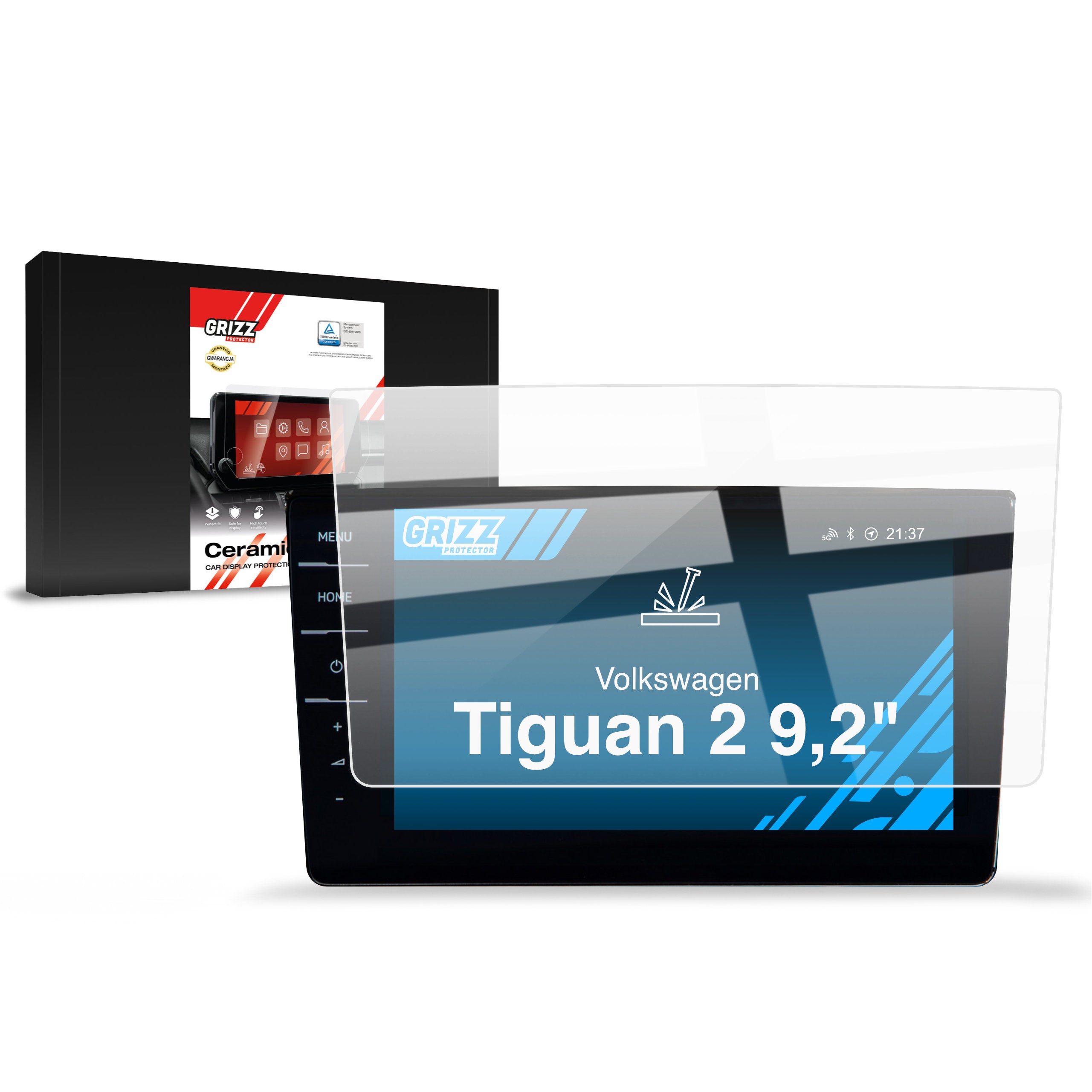 Keramische Autodisplayfolie für Volkswagen Tiguan 2 Discover Pro, Grizz Protector