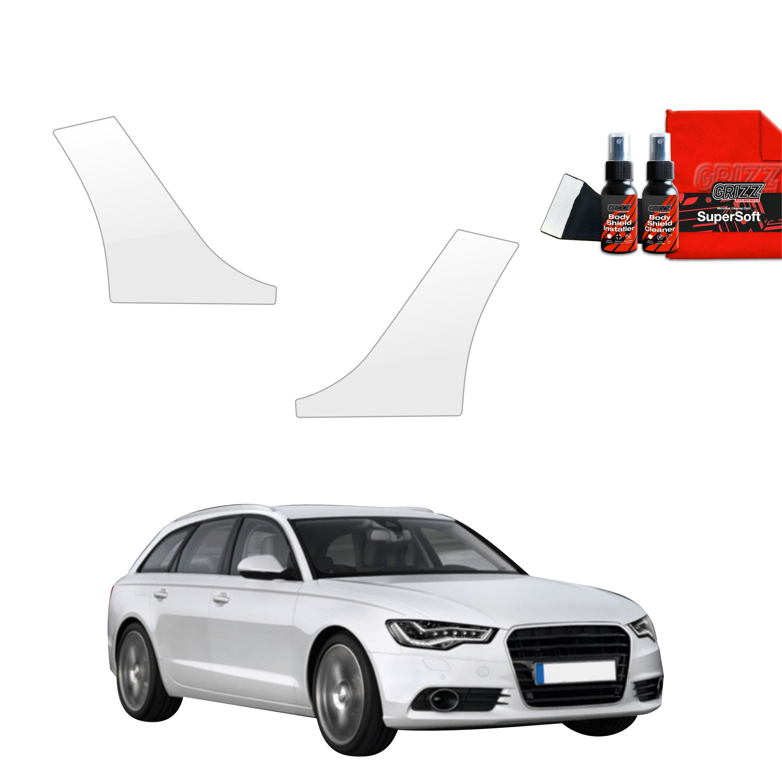 2in1 Schutzfolie Grizz Protector für hinteren & vorderen Seitenschwelle - Audi A6 C7 Avant (2011-2014)