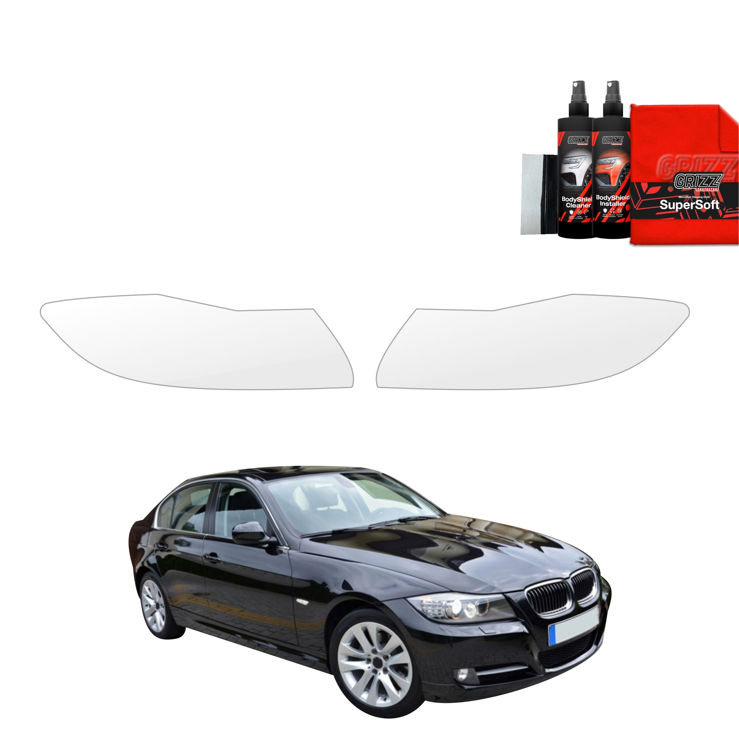 2in1 Schutzfolie Grizz Protector für Scheinwerfer - BMW 3 E90 Sedan LCI (2008-2012)