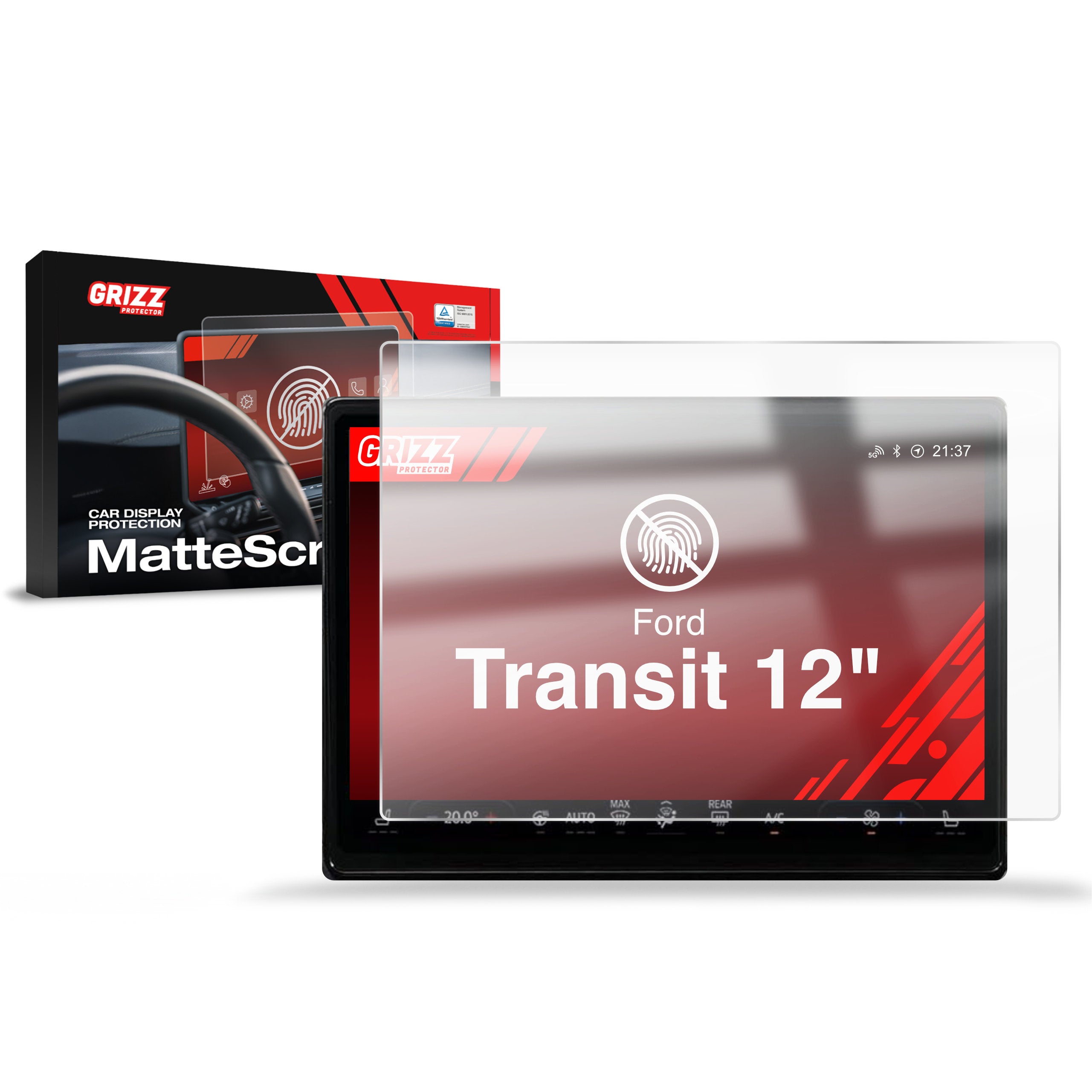 Matte Autodisplayfolie für Ford Transit 12" (2024-2026), Grizz Protector