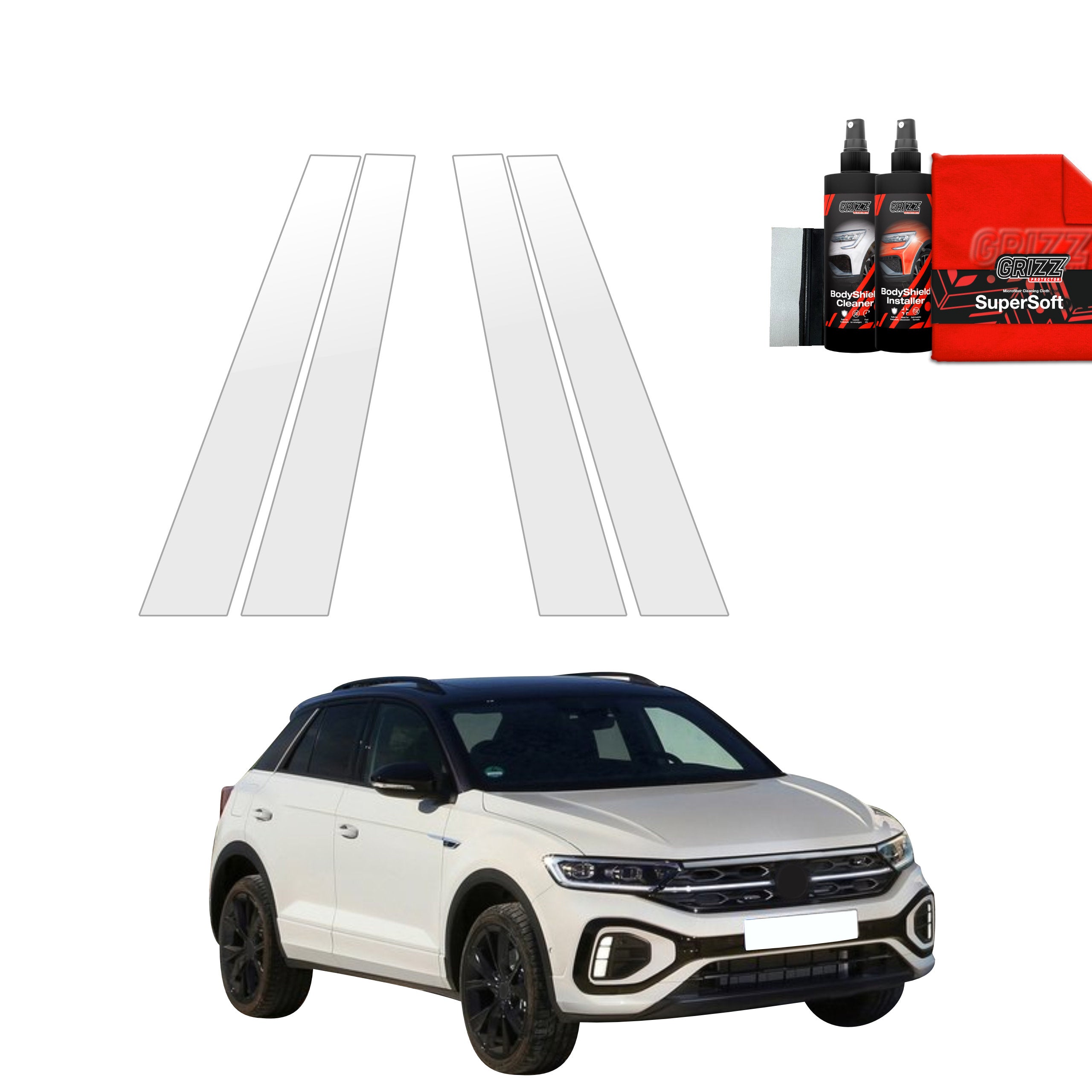 4in1 Schutzfolie Grizz Protector für B-Säule - Volkswagen T-Roc (2021-2025)