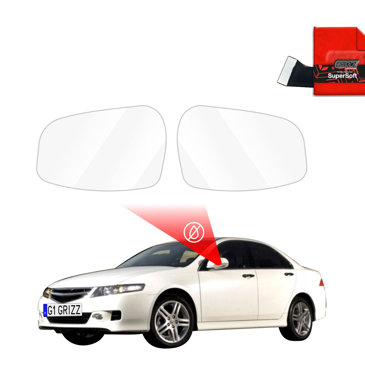 Regenschutzfolie Grizz Protector für Außenspiegel - Honda Accord 7 Facelift (2005-2007)