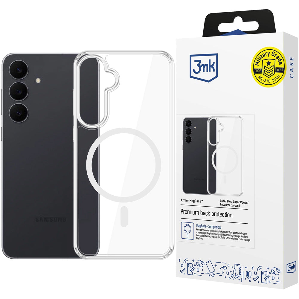 Handyhülle für Galaxy S26 FE, 3mk Armor MagCase mit MagSafe, Transparent-Weiß (2/8)