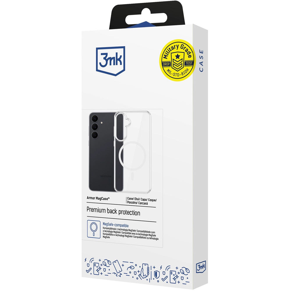 Handyhülle für Galaxy S26 FE, 3mk Armor MagCase mit MagSafe, Transparent-Weiß (8/8)