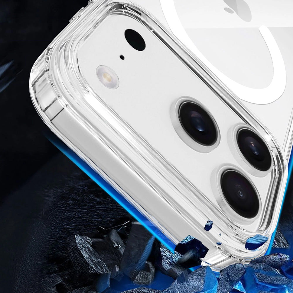 Handyhülle für iPhone 18 Pro / 17 Pro, 3mk Armor MagCase mit MagSafe, Transparent-Weiß (11/12)