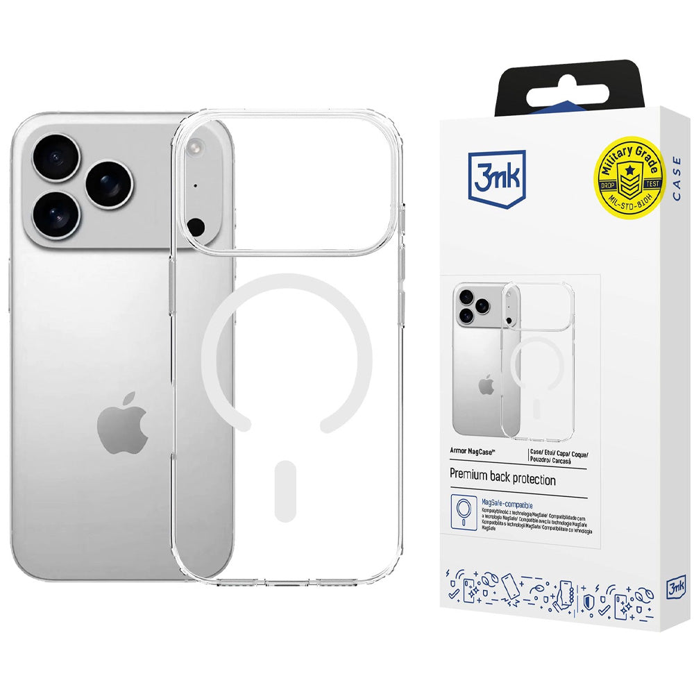 Handyhülle für iPhone 18 Pro / 17 Pro, 3mk Armor MagCase mit MagSafe, Transparent-Weiß (2/12)