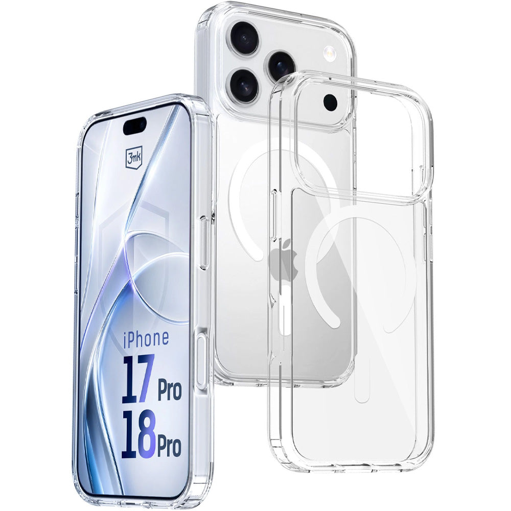 Handyhülle für iPhone 18 Pro / 17 Pro, 3mk Armor MagCase mit MagSafe, Transparent-Weiß (3/12)
