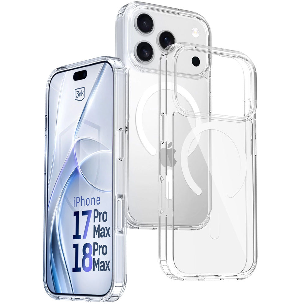 Handyhülle für iPhone 18 Pro Max / 17 Pro Max, 3mk Armor MagCase mit MagSafe, Transparent-Weiß (3/13)