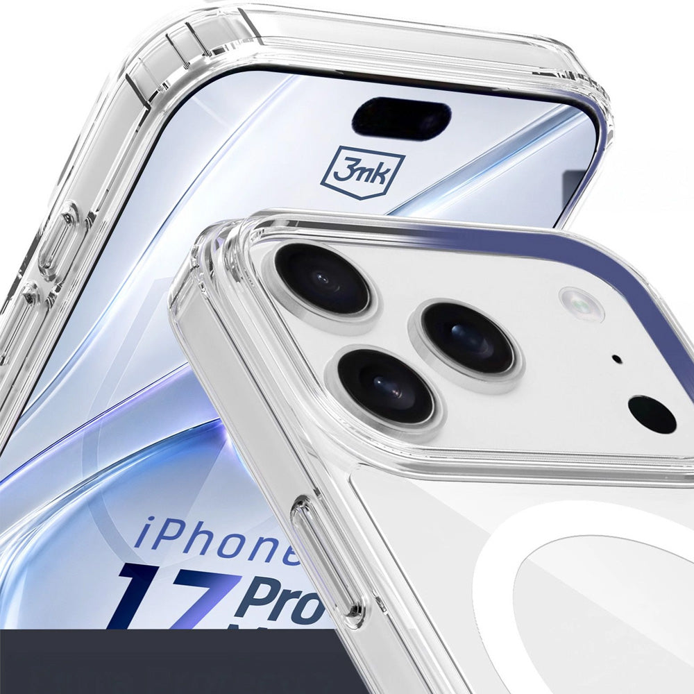 Handyhülle für iPhone 18 Pro Max / 17 Pro Max, 3mk Armor MagCase mit MagSafe, Transparent-Weiß (4/13)