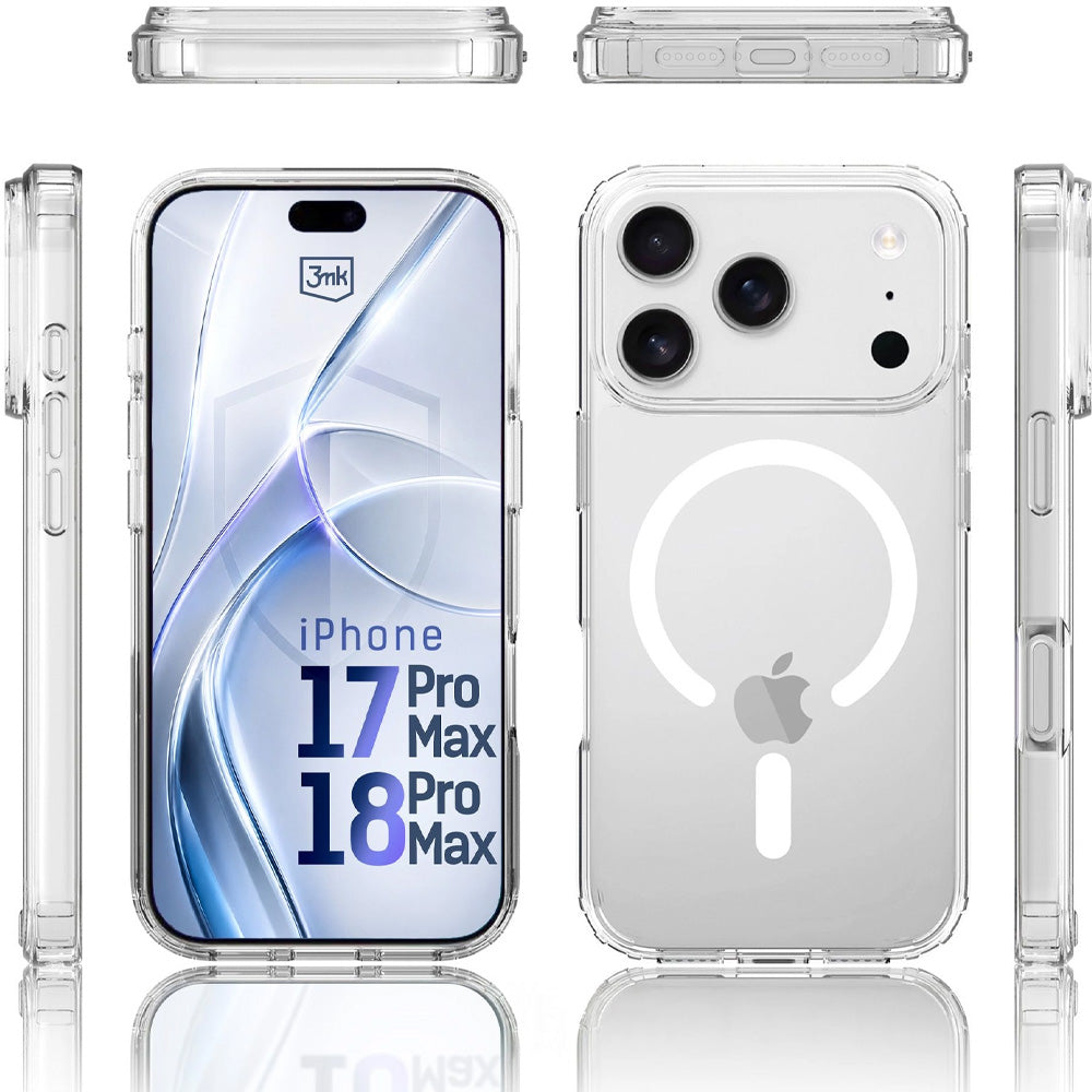 Handyhülle für iPhone 18 Pro Max / 17 Pro Max, 3mk Armor MagCase mit MagSafe, Transparent-Weiß (5/13)