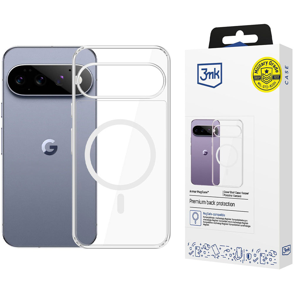 Handyhülle für Google Pixel 11, 3mk Armor MagCase mit MagSafe, Transparent-Weiß
