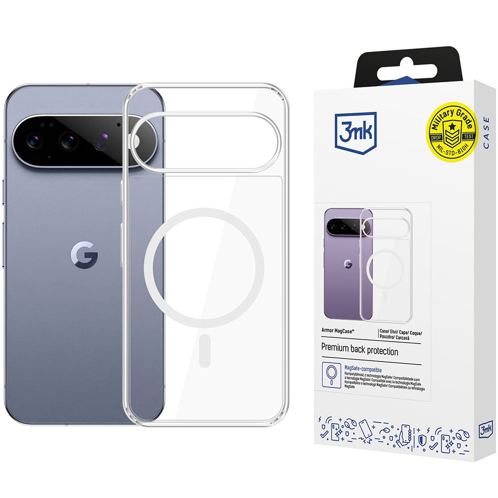 Handyhülle für Google Pixel 11 Pro XL, 3mk Armor MagCase mit MagSafe, Transparent-Weiß