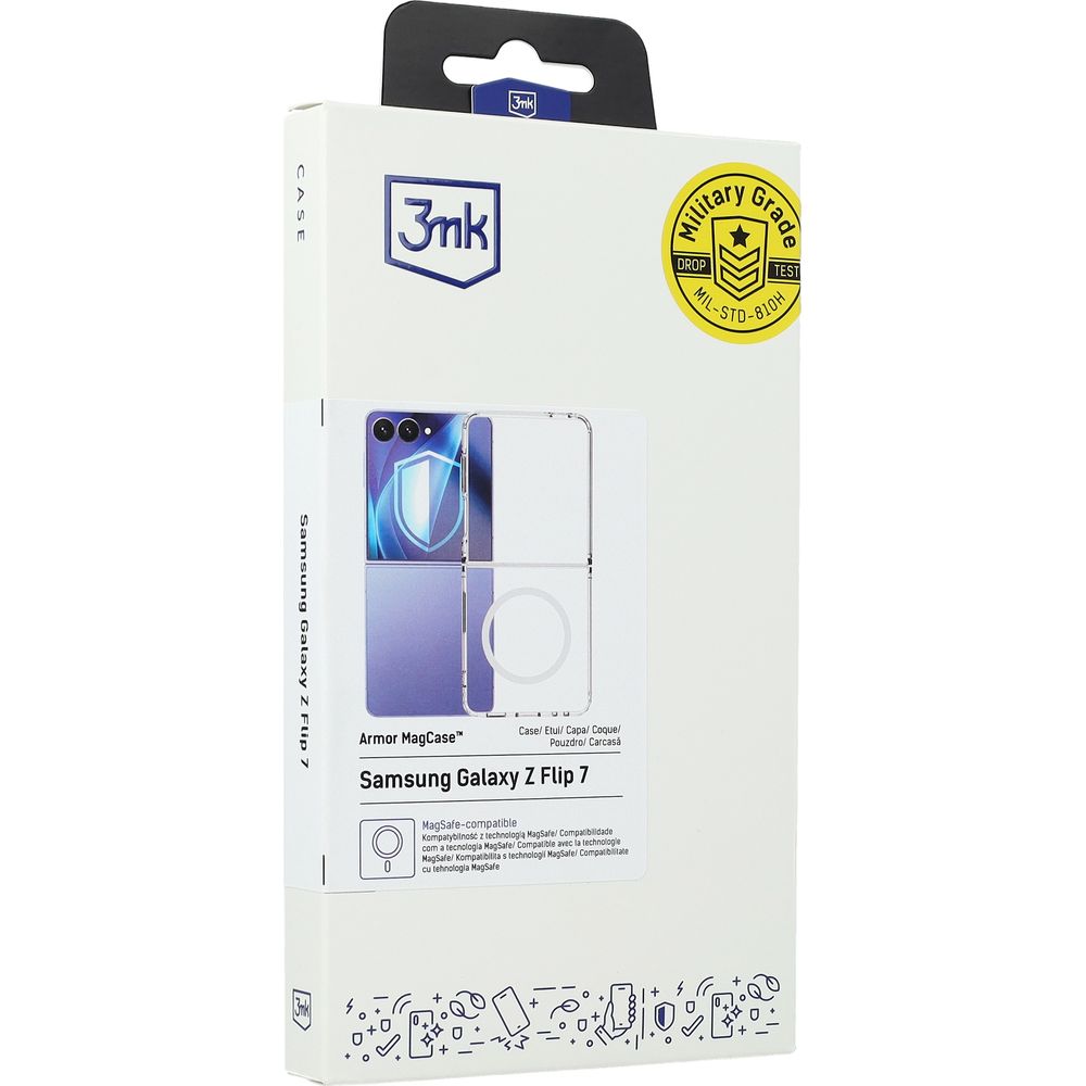 Handyhülle für Galaxy Z Flip7, 3mk Armor MagCase mit MagSafe, Transparent