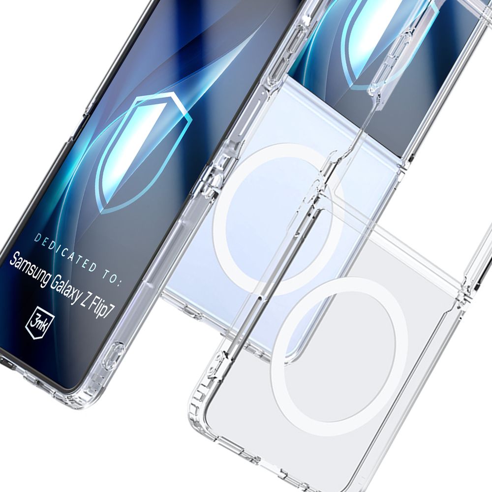 Handyhülle für Galaxy Z Flip7, 3mk Armor MagCase mit MagSafe, Transparent