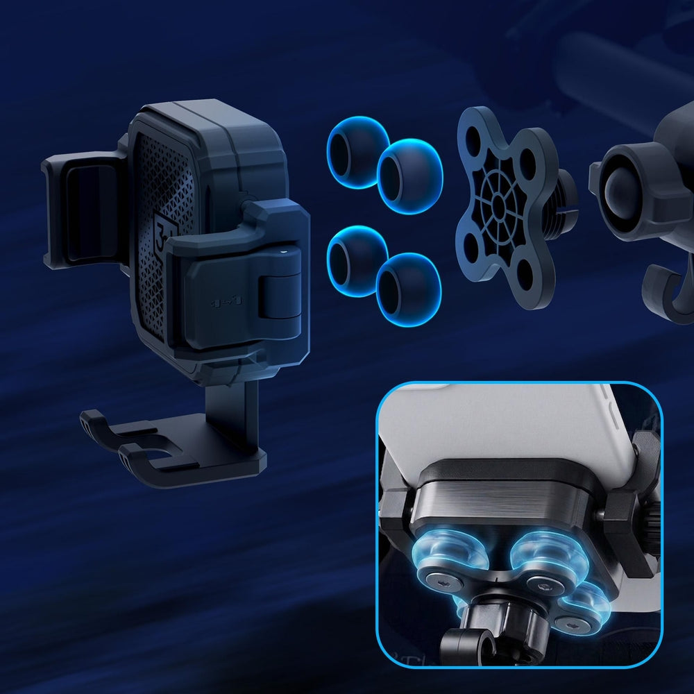 3mk Holder Damper Pro Fahrradhalterung für Smartphones von 5,7„ bis 7,2“ / für Lenker mit einem Durchmesser von 20–32 mm, Schwarz