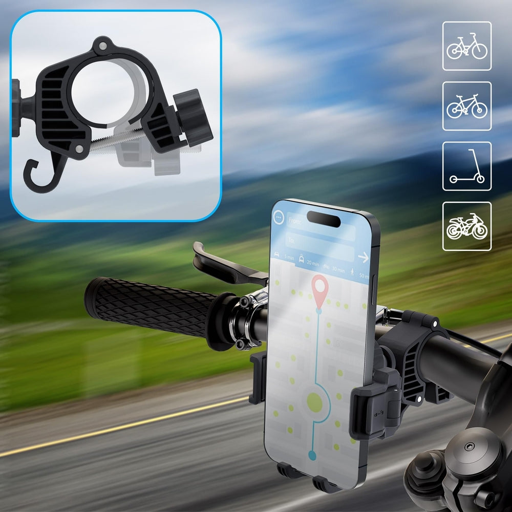 3mk Holder Damper Pro Fahrradhalterung für Smartphones von 5,7„ bis 7,2“ / für Lenker mit einem Durchmesser von 20–32 mm, Schwarz
