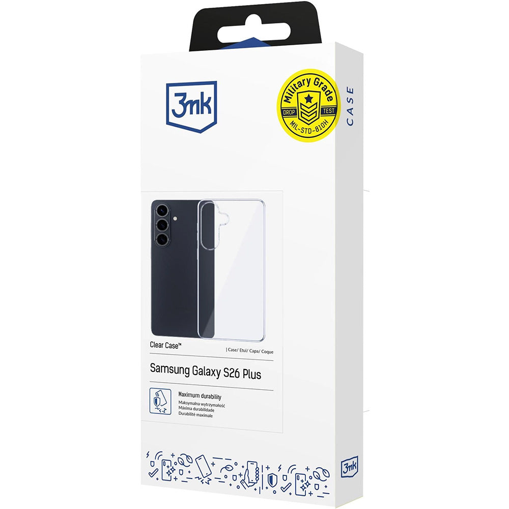 Handyhülle für Galaxy S26 Plus, 3mk Clear Case, Transparent