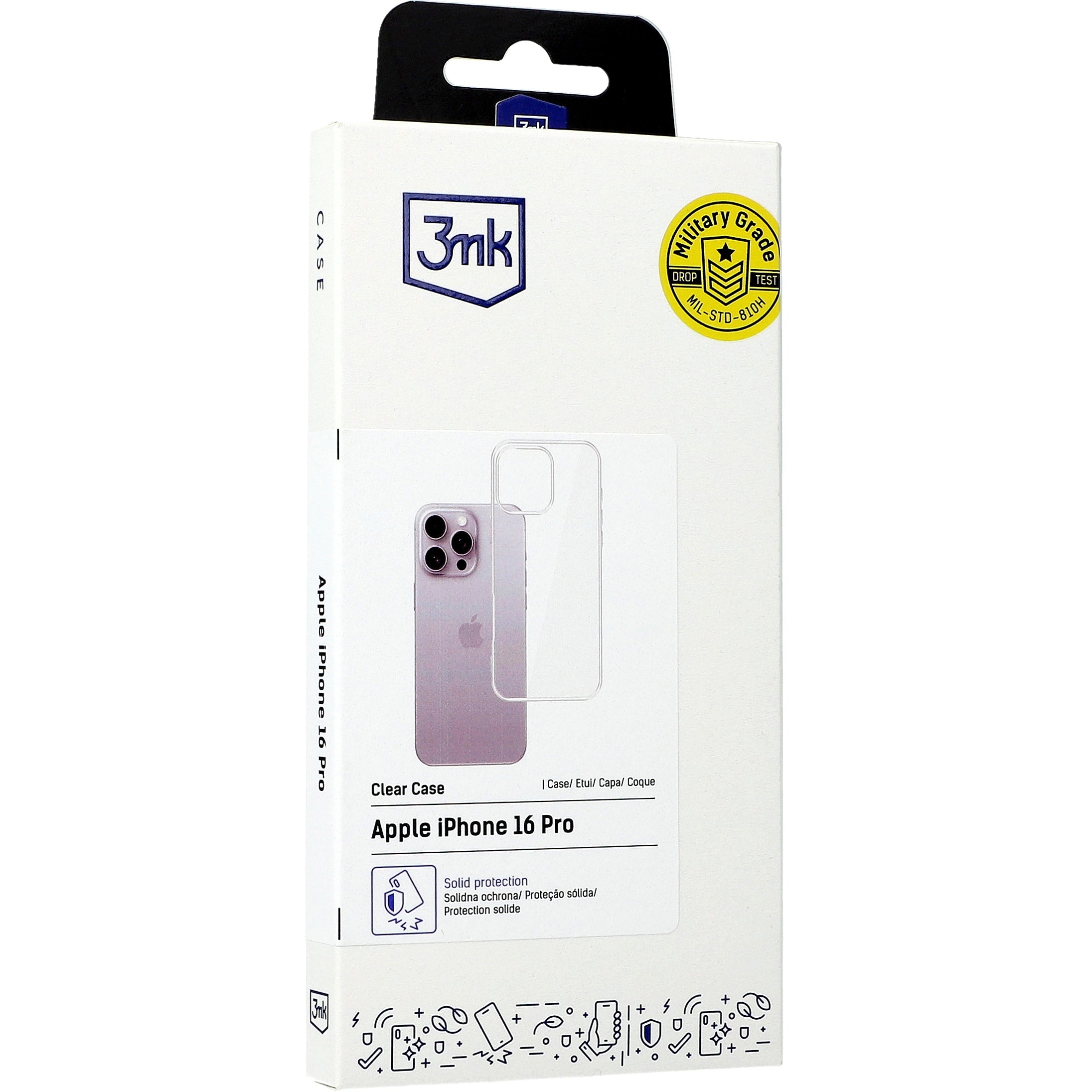 Handyhülle für iPhone 16 Pro, 3mk Clear Case, Transparent