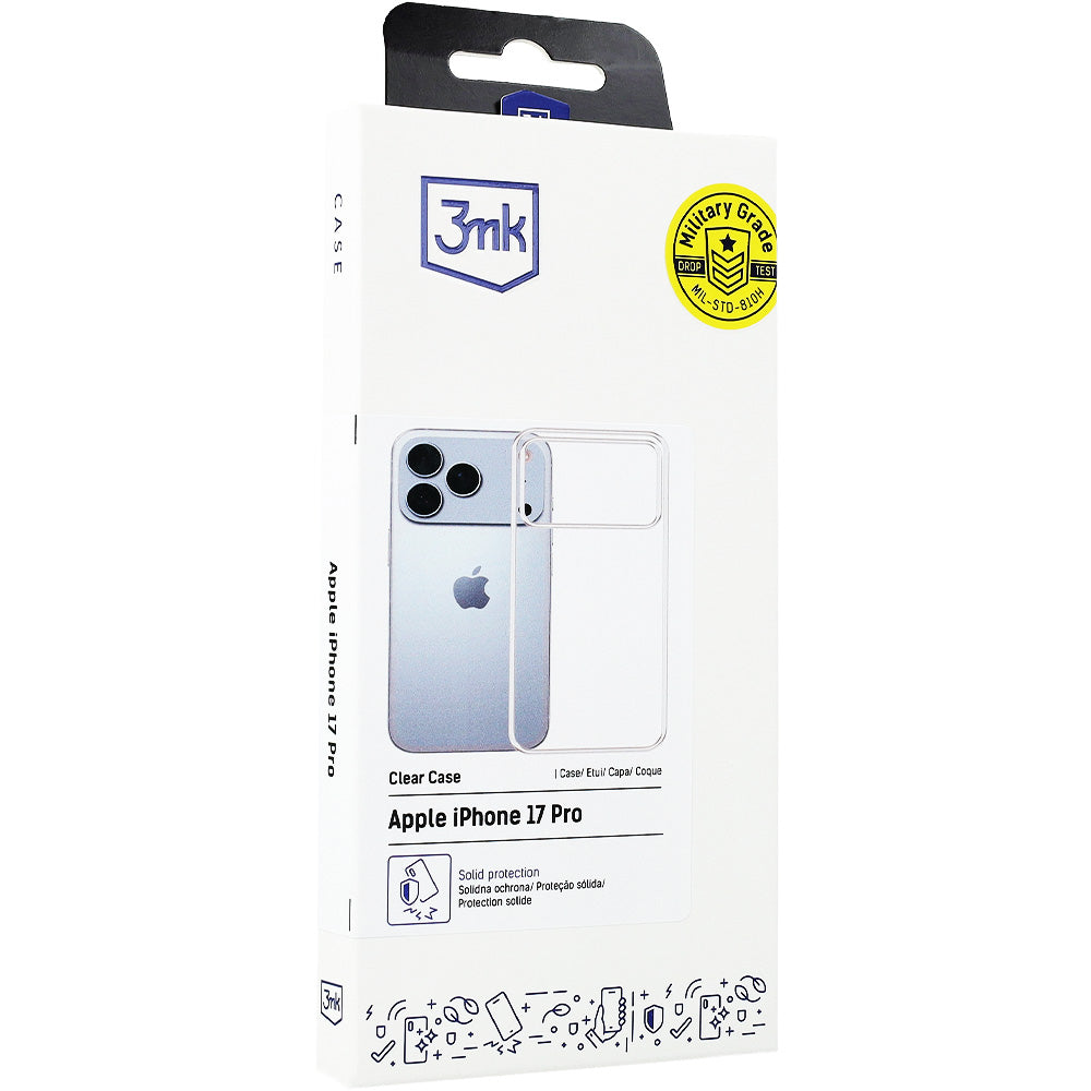 Handyhülle für iPhone 17 Pro, 3mk Clear Case, Transparent