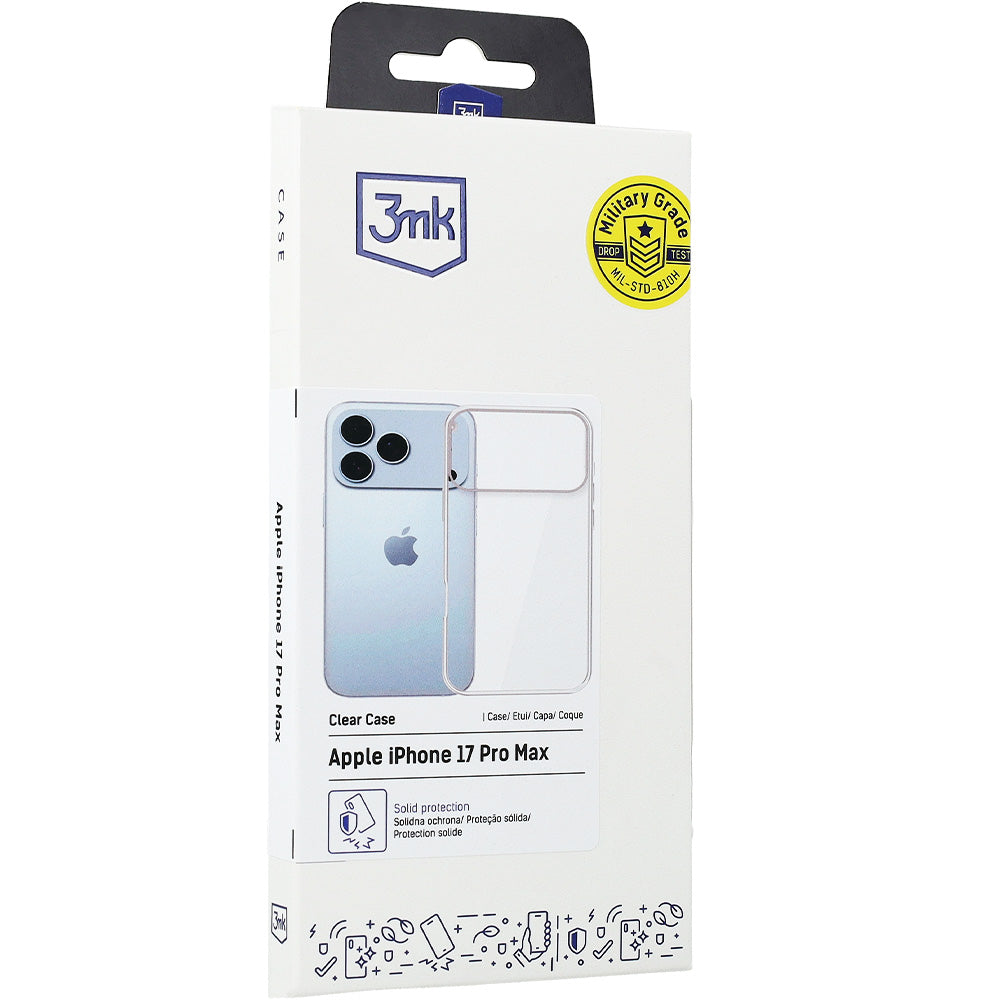 Handyhülle für iPhone 17 Pro Max, 3mk Clear Case, Transparent