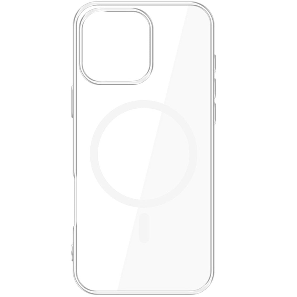 Handyhülle für iPhone 16 Pro Max, 3mk Clear MagCase mit MagSafe, Transparent-Weiß