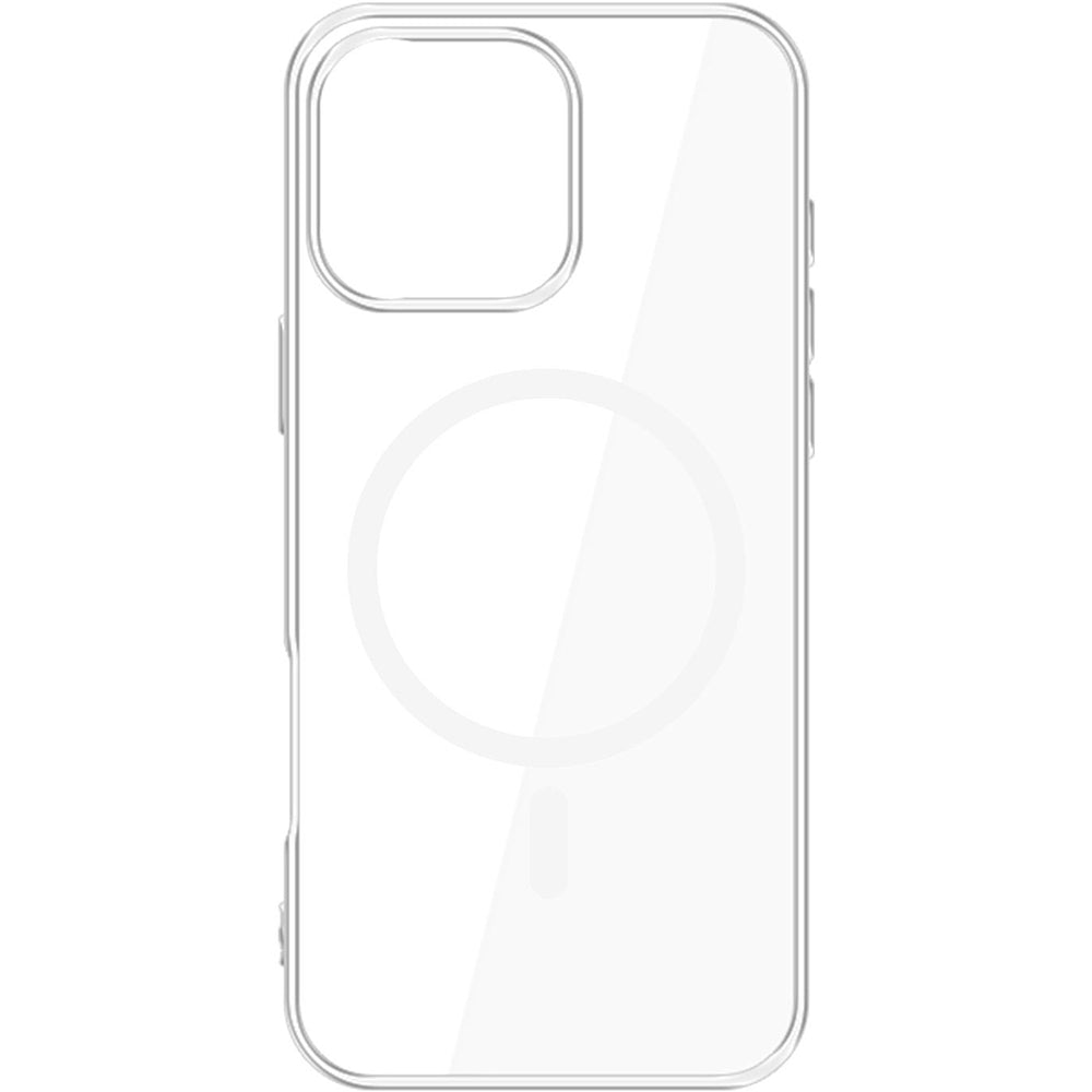 Handyhülle für iPhone 16 Pro, 3mk Clear MagCase mit MagSafe, Transparent-Weiß