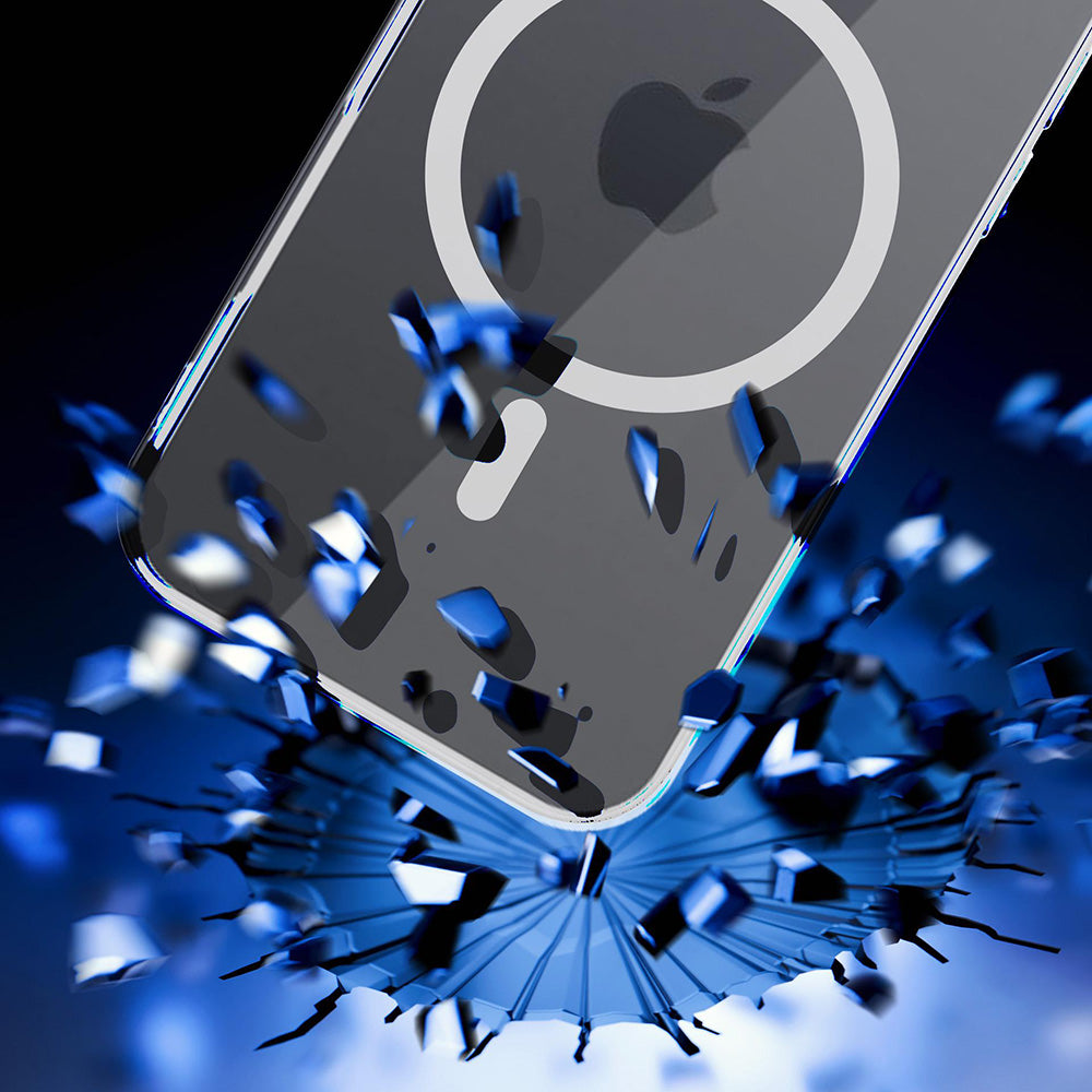 Handyhülle für iPhone 16 Pro, 3mk Clear MagCase mit MagSafe, Transparent-Weiß
