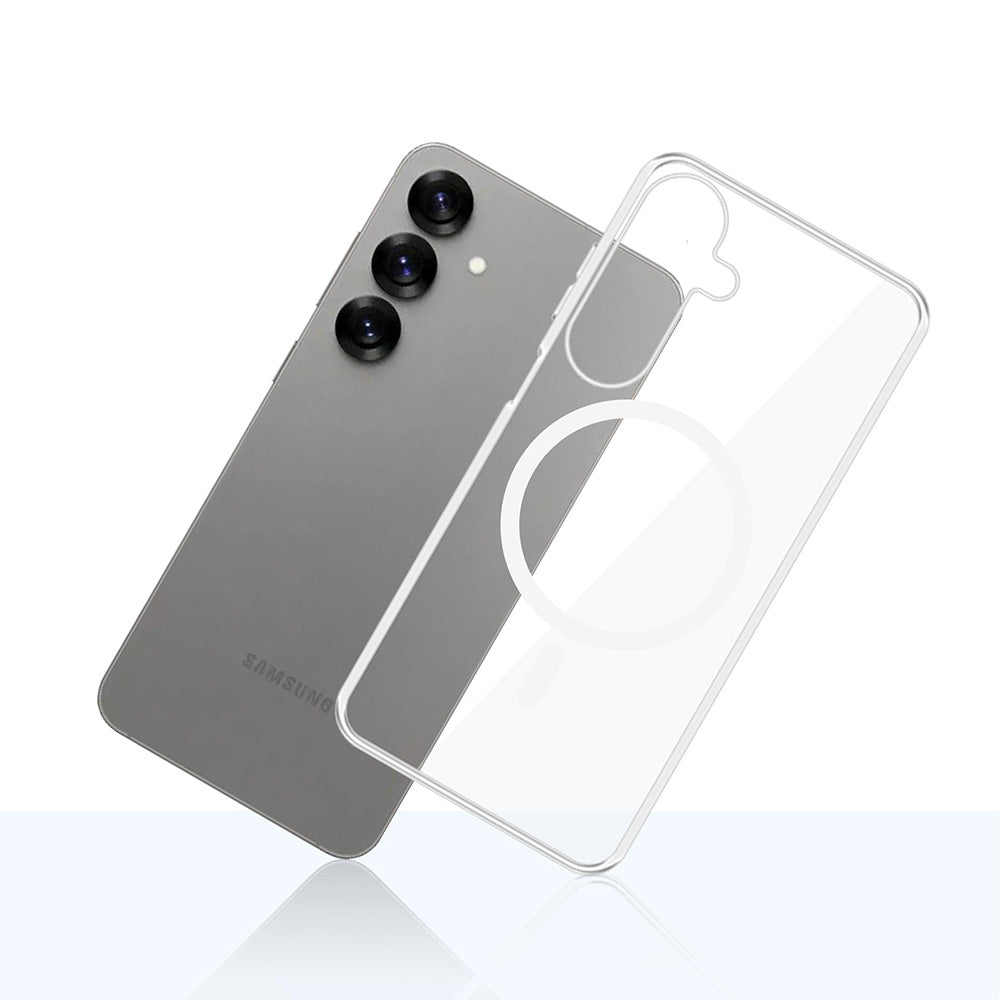 Handyhülle für Galaxy S25, 3mk Clear MagCase mit MagSafe, Transparent-Weiß