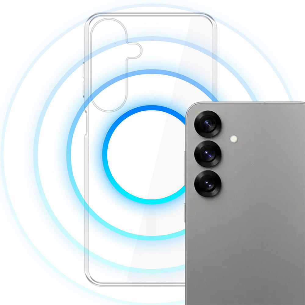 Handyhülle für Galaxy S25 Plus, 3mk Clear MagCase mit MagSafe, Transparent-Weiß