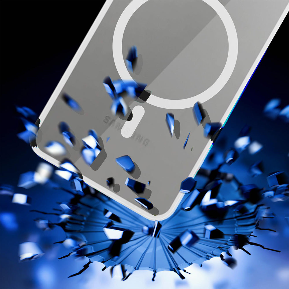 Handyhülle für Galaxy S25 Plus, 3mk Clear MagCase mit MagSafe, Transparent-Weiß