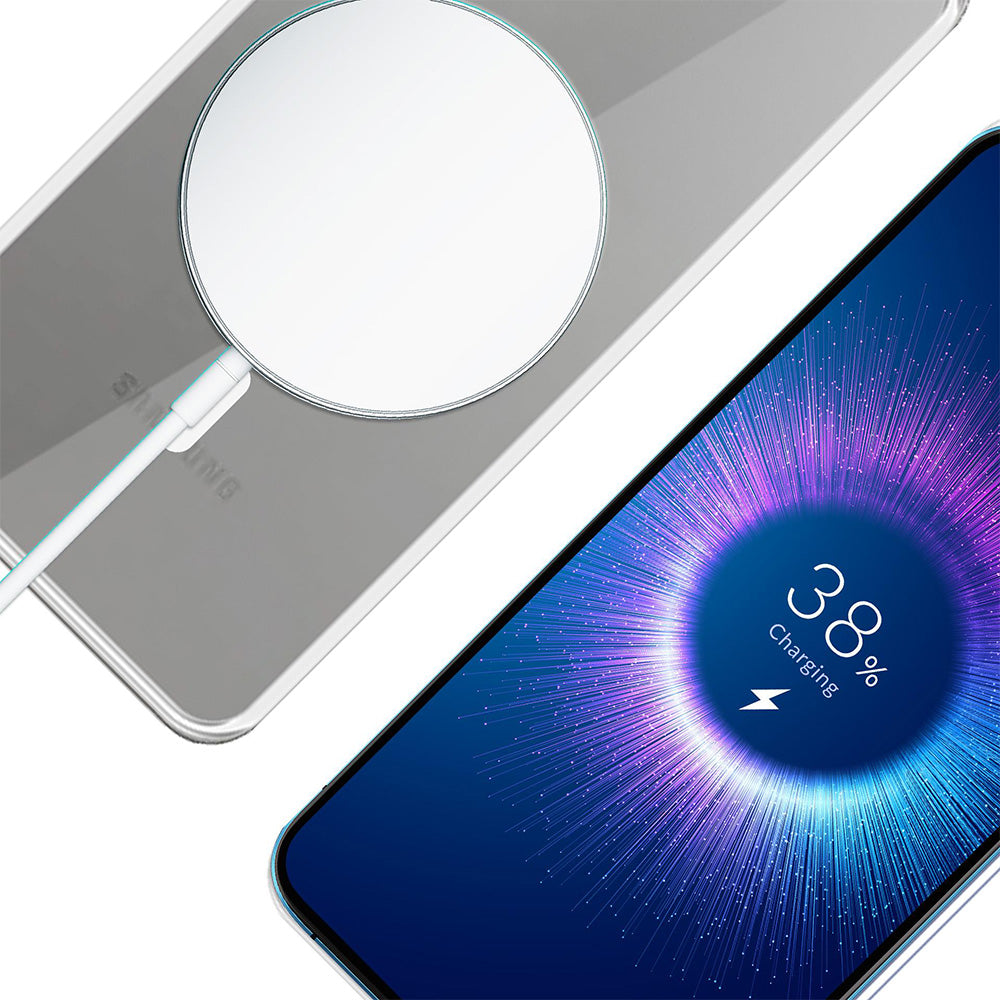 Handyhülle für Galaxy S25 Plus, 3mk Clear MagCase mit MagSafe, Transparent-Weiß