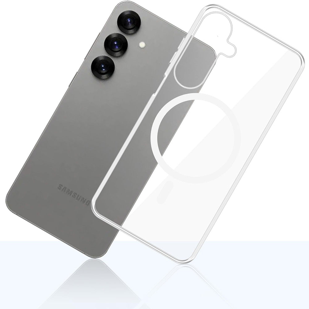 Handyhülle für Galaxy S25 Plus, 3mk Clear MagCase mit MagSafe, Transparent-Weiß