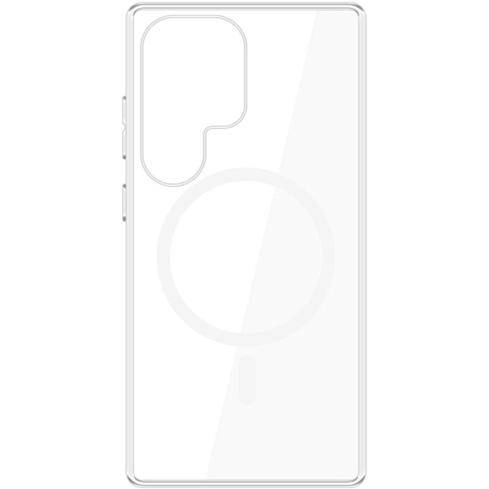 Handyhülle für Galaxy S25 Ultra, 3mk Clear MagCase mit MagSafe, Transparent-Weiß