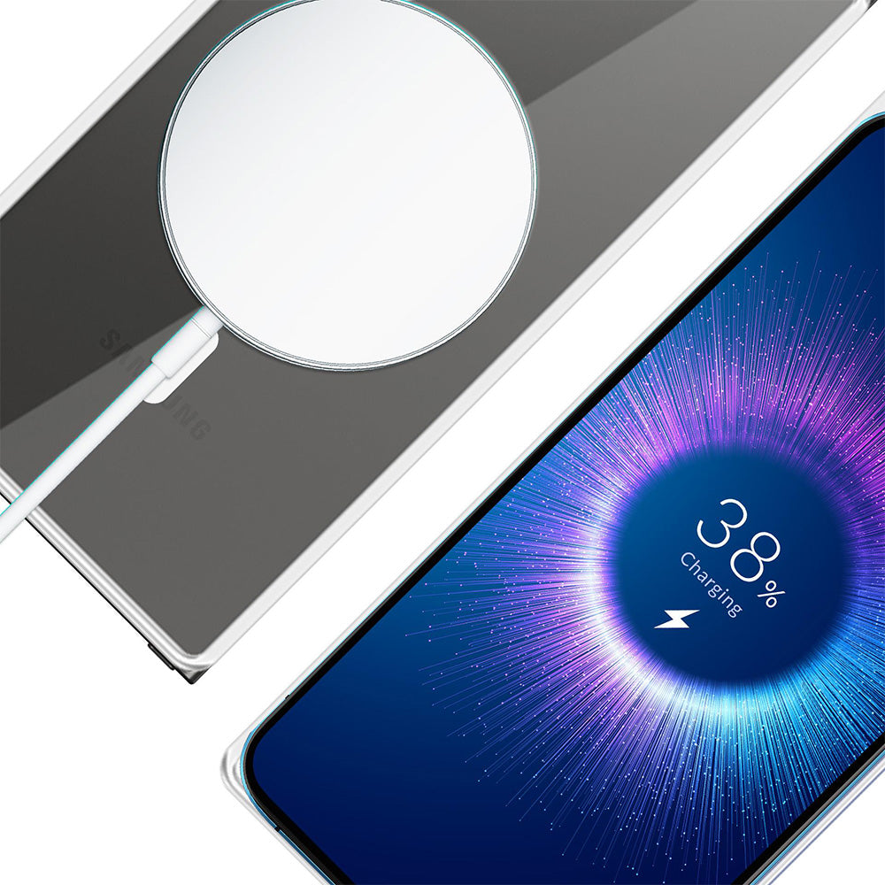 Handyhülle für Galaxy S25 Ultra, 3mk Clear MagCase mit MagSafe, Transparent-Weiß