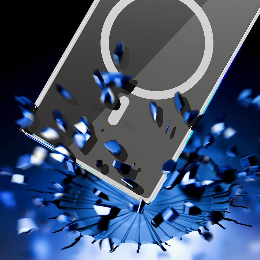 Handyhülle für Galaxy S25 Ultra, 3mk Clear MagCase mit MagSafe, Transparent-Weiß