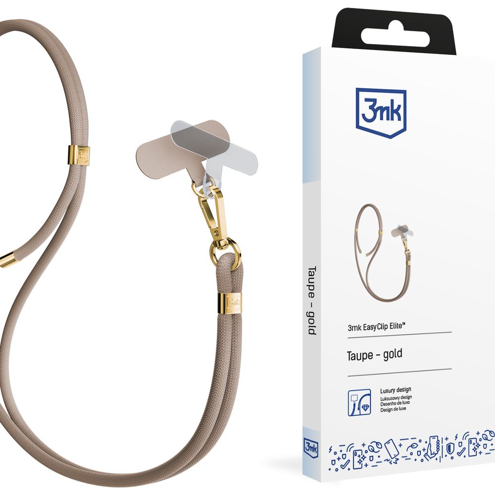 Handy-Schlüsselband 3mk EasyClip Elite, Beige und Golden