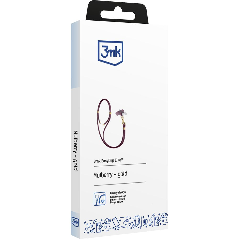 Handy-Schlüsselband 3mk EasyClip Elite, Dunkelrosa und Golden