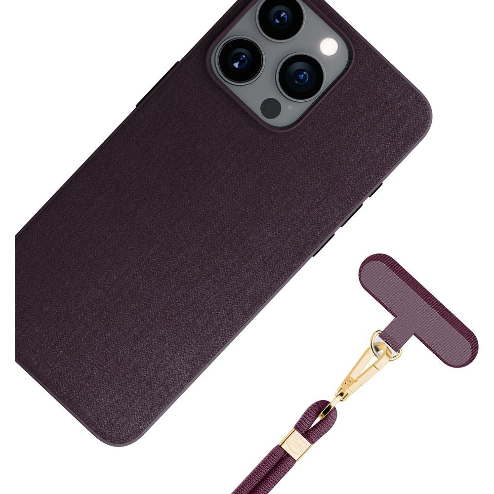 Handy-Schlüsselband 3mk EasyClip Elite, Dunkelrosa und Golden