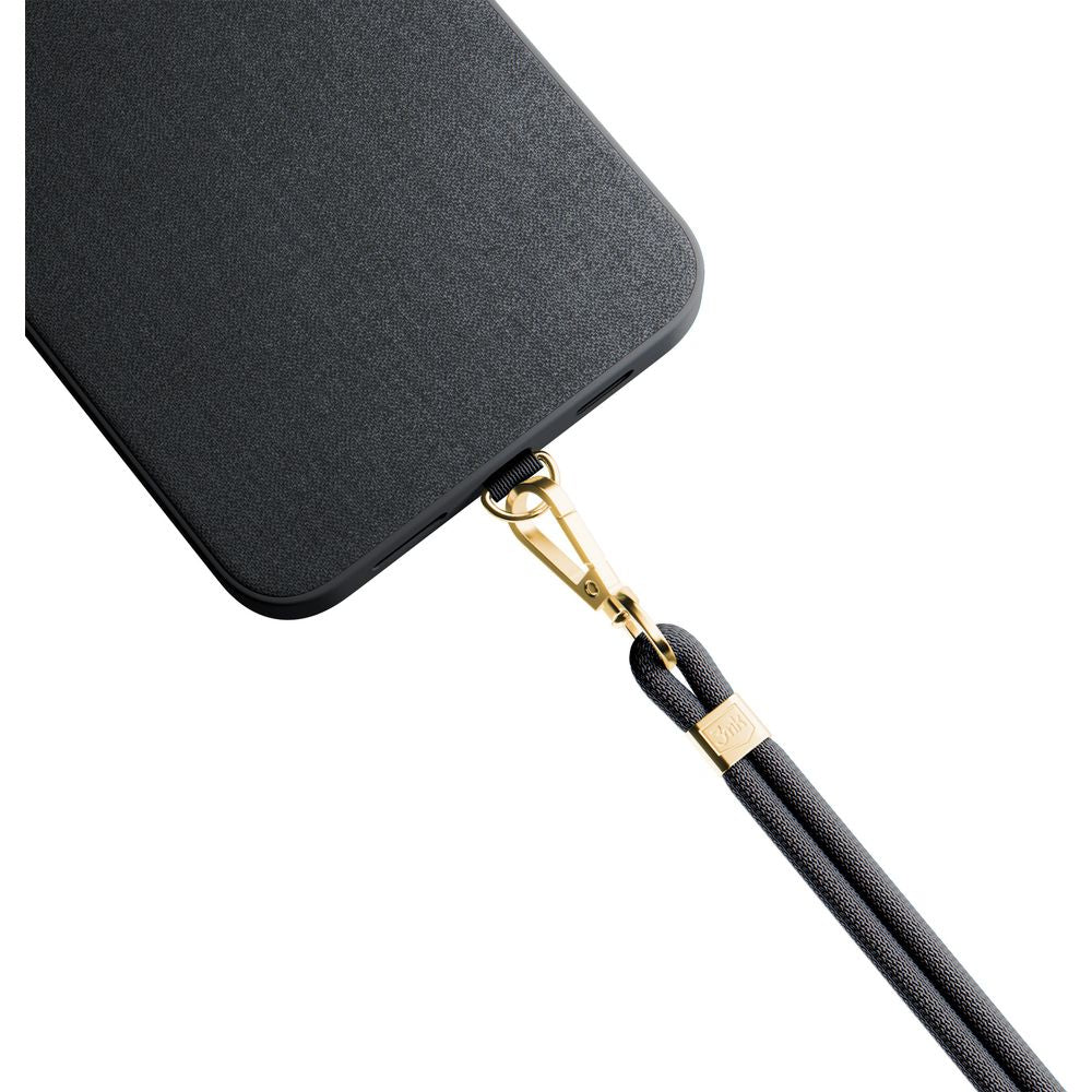 Handy-Schlüsselband 3mk EasyClip Elite, Schwarz und Golden