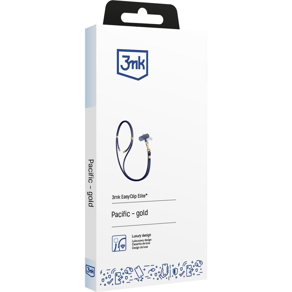 Handy-Schlüsselband 3mk EasyClip Elite, Dunkelblau und Golden