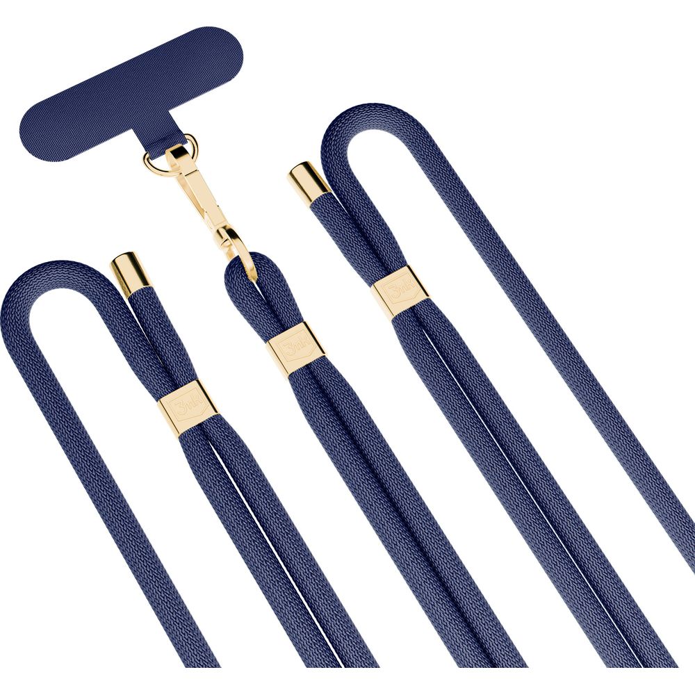Handy-Schlüsselband 3mk EasyClip Elite, Dunkelblau und Golden