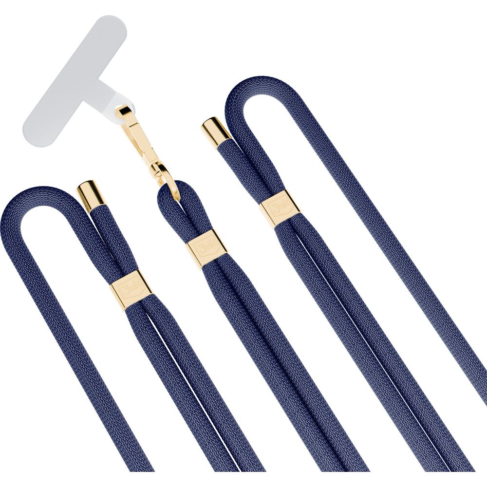 Handy-Schlüsselband 3mk EasyClip Elite, Dunkelblau und Golden