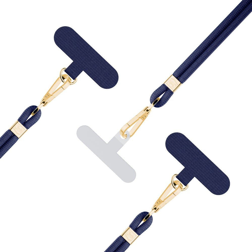 Handy-Schlüsselband 3mk EasyClip Elite, Dunkelblau und Golden