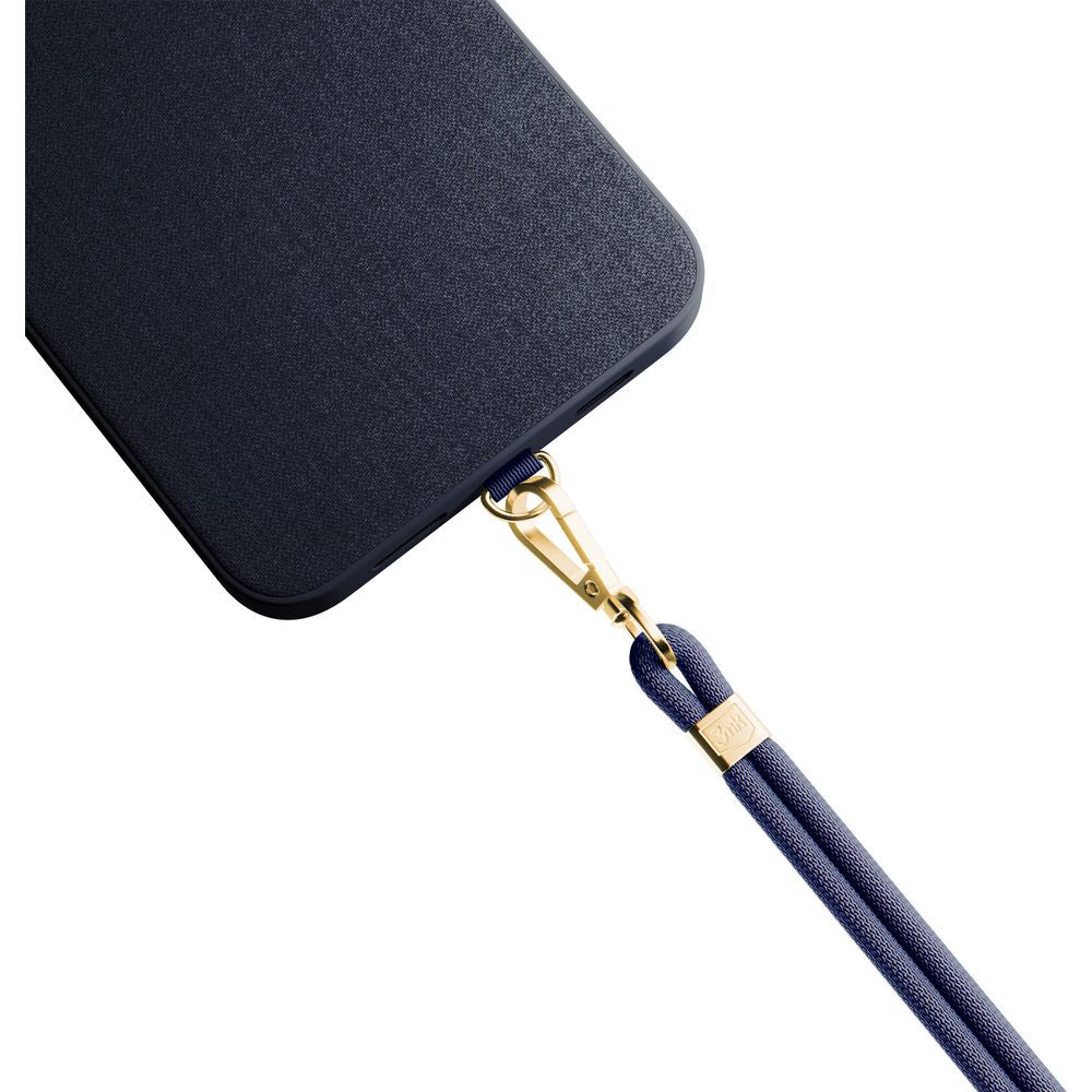 Handy-Schlüsselband 3mk EasyClip Elite, Dunkelblau und Golden