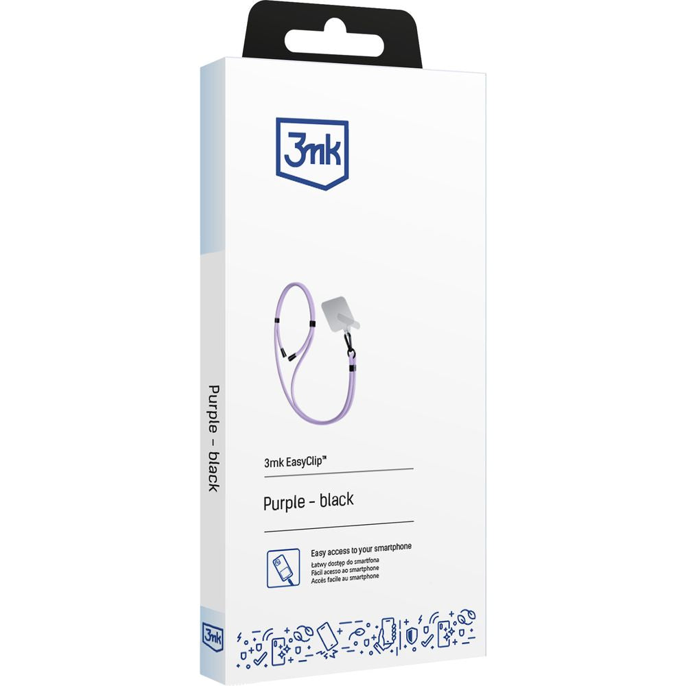 Handy-Schlüsselband 3mk EasyClip, Hellviolett und Schwarz
